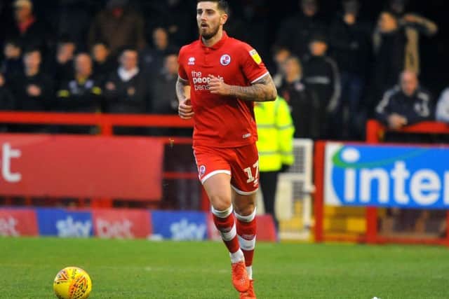 Crawley Town new signing Tom Dallison making his home debut against Port Vale.
Picture by Steve Robards