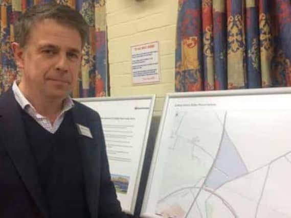 Director of Solafields Mark Candlish at the public exhibition in Felpham