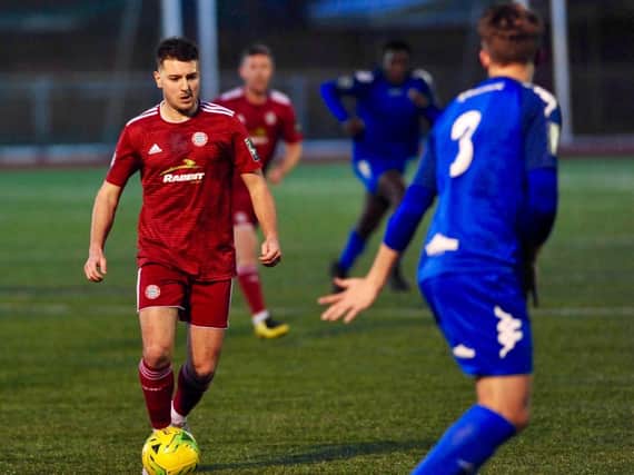 Ollie Pearce put Worthing on their way to victory at Brightlingsea Regent. Picture: Stephen Goodger