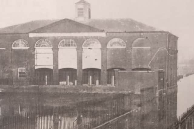 Flooding at the old Central school in New Park Road, Chichester, in 1868
