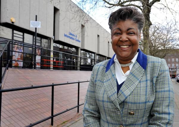 County council cabinet member Debbie Kennard outside Worthing Library. Picture: Steve Robards SR1901576