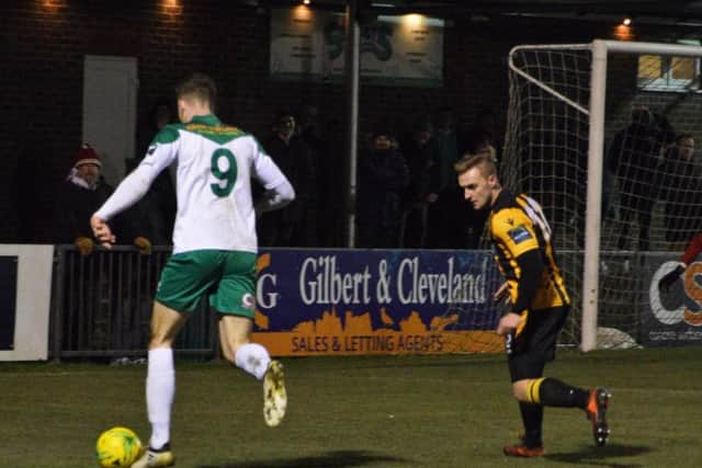 Jimmy Wild goes for goal in the SSC win over East Grinstead / Picture by Darren Crisp