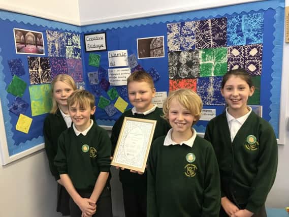 Pupils at Chantry Community Primary School celebrated receiving Artsmark Platinum