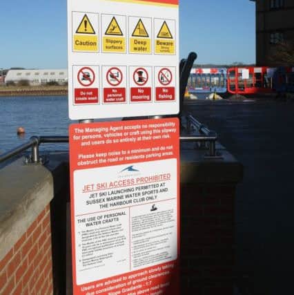 The sign at the slipway