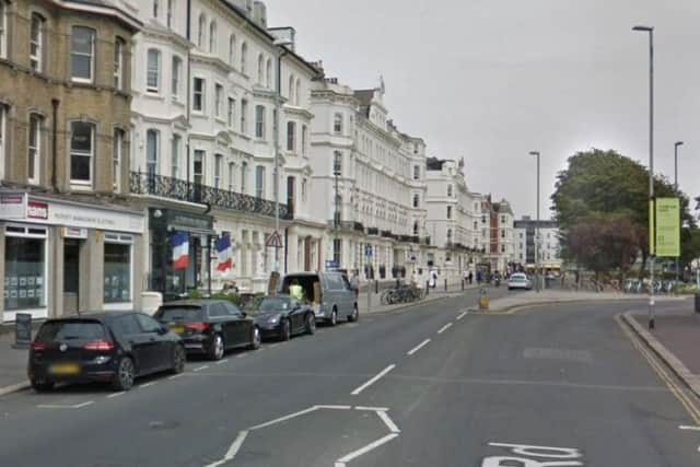 The victim was walking along Church Road in Hove when he was circled. Picture: Google Streetview