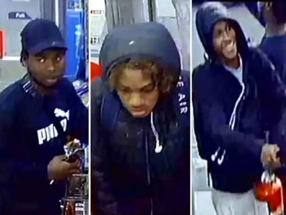 Police want to question these men following an incident at a Crawley off licence SUS-190124-163548001