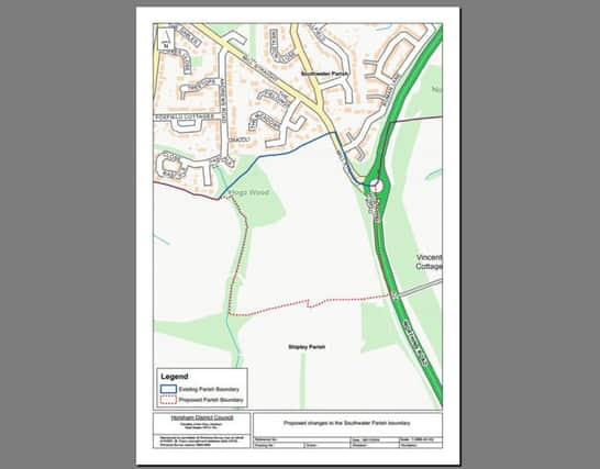 Proposed boundary changes between Southwater and Shipley parishes. Picture: Horsham District Council