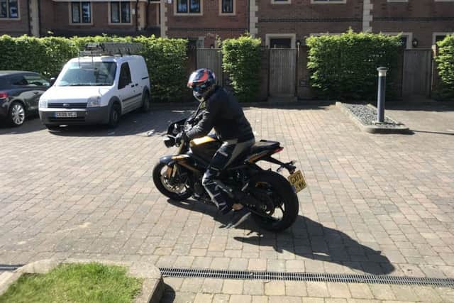 Ben Evans' motorbike was stolen from Battle station