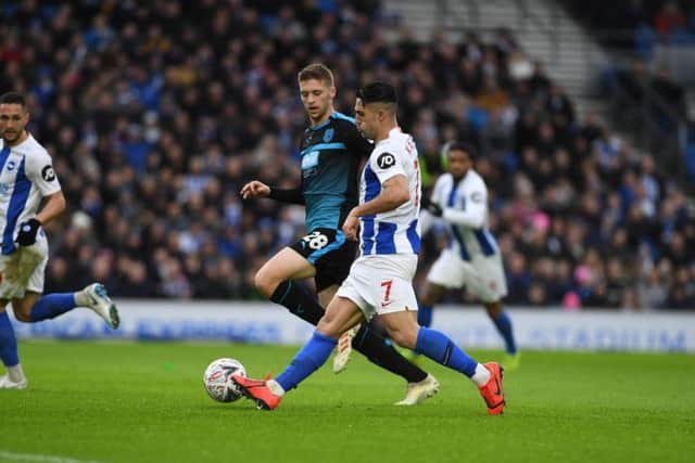 Brighton's Israeali midfielder Beram Kayal in action against West Brom in the fourth round of the FA Cup.