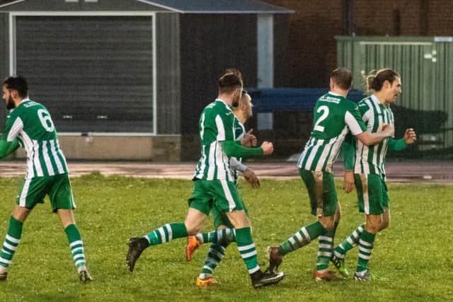 Chi City celebrate the equaliser / Picture by Daniel Harker