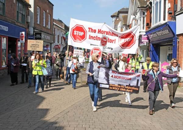 DM1841035a.jpg. An earlier protest against plans for to build an incinerator in Horsham. Photo by Derek Martin Photography. SUS-180414-201642008