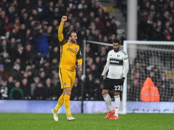 Glenn Murray was back on the goal trail for Brighton as he hit a double in Albion's away with Fulham. All pictures by PW Sporting Photography.