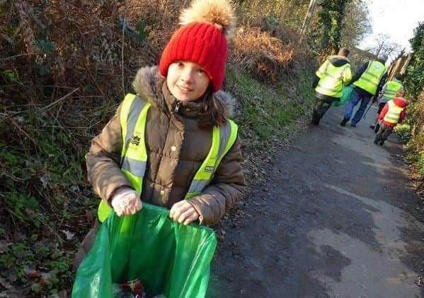 Pupils from Holy Cross CEP School tackle litter in Uckfield SUS-190130-133752003