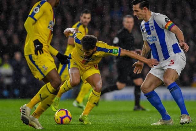 Andros Townsend on the ball during Crystal Palace's defeat to Brighton in December. Picture by PW Sporting Photography