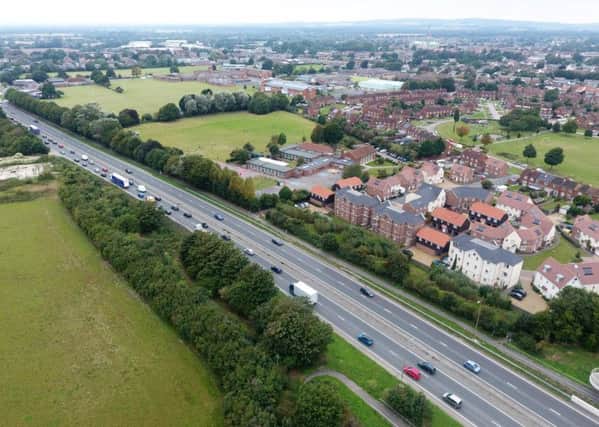 CHICHESTER WHYKE ROUNDABOUT  LOOKING WEST -AERIAL DRONE PICS SUS-161229-121602001