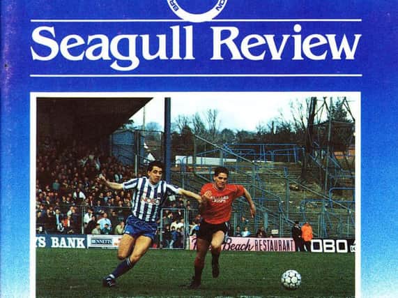 The front cover of the programme when Brighton played Watford in 1989