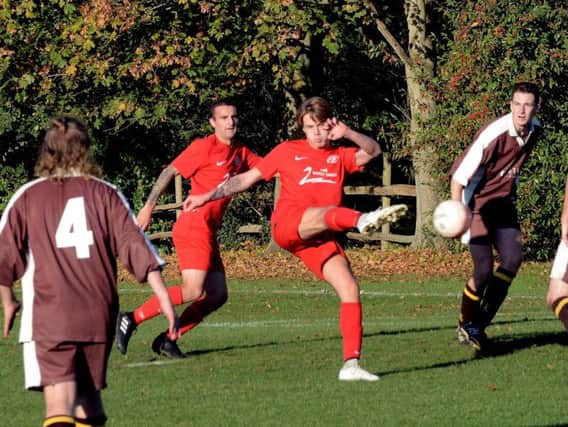 Ben Bishop and Ryan Coombes on the attack for Bosham earlier in the season / Picture by Kate Shemilt