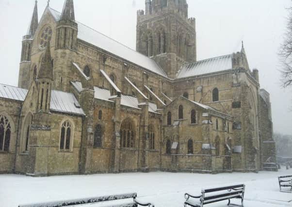 Chichester Cathedral in the snow