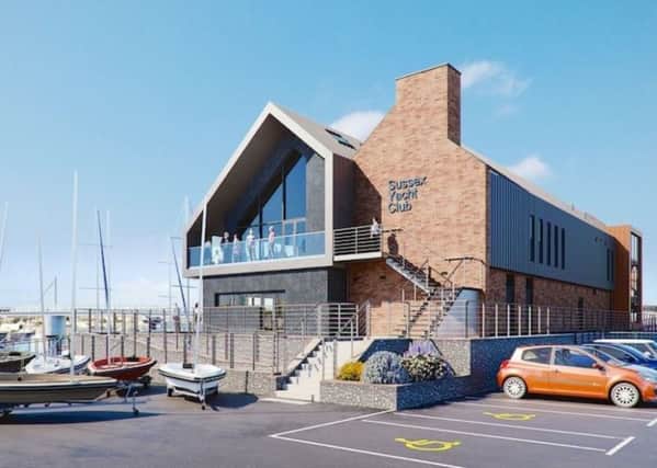 An artist's impression of the new Sussex Yacht Club building proposed. As part of the project Adur District Council is set to deliver new flood defences