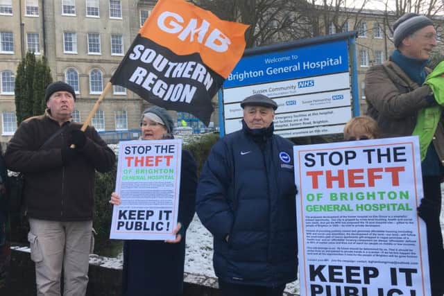 Campaigners at Brighton General Hospital