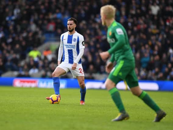 Brighton's Dutch midfielder Davy Propper on the ball in this afternoon's home game against Watford. All pictures by PW Sporting Photography.
