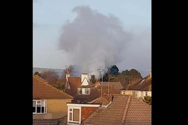 The fire service was called to a controlled burn in Lancing. Video: Saffron Amiee Jane Hodges
