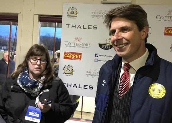 Crawley Wasps manager/chairman Paul Walker speaking to the media after their Women's FA Cup 4th round tie with Arsenal Women.
Picture by Graham Carter SUS-190402-095748002