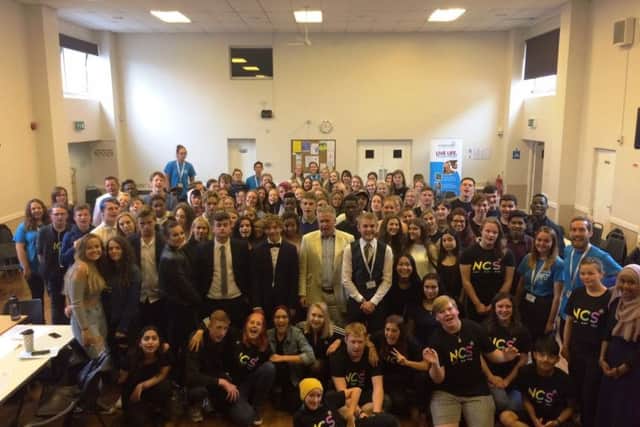 East Worthing and Shoreham MP Tim Loughton celebrating the success of NCS with the 2018 groups in Adur and Worthing