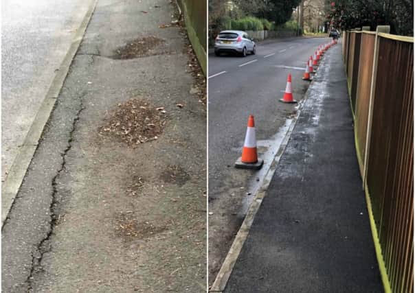 One of the first projects to benefit from the extra funding  a footpath resurfacing in Aldwick Road, Aldwick