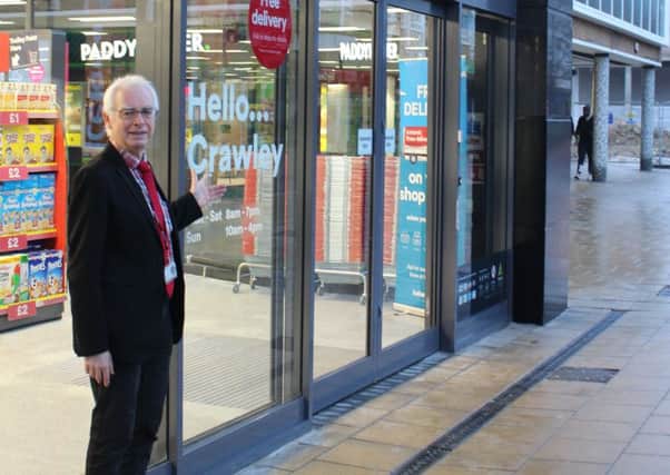 Councillor Peter Smith at the new Crawley store