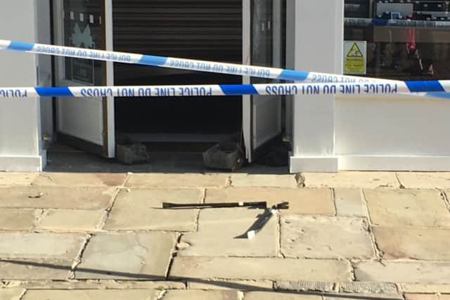 Crowbars outside the shop on Friday (August 24)
