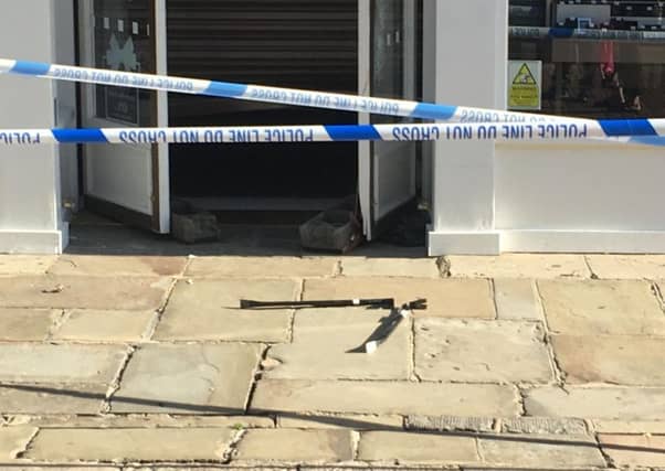 Crowbars outside the shop on Friday (August 24)