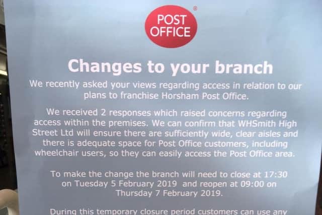 Sign in Horsham Post Office