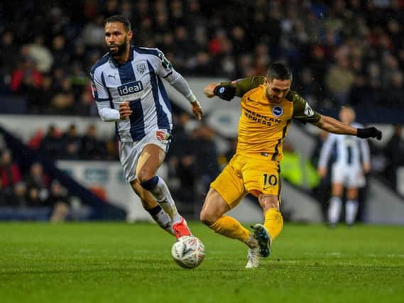 Florin Andone equalised for Brighton & Hove Albion in their 2-1 away win in extra-time against West Bromwich Albion in tonight's FA Cup fourth-round replay. All pictures by PW Sporting Photography.