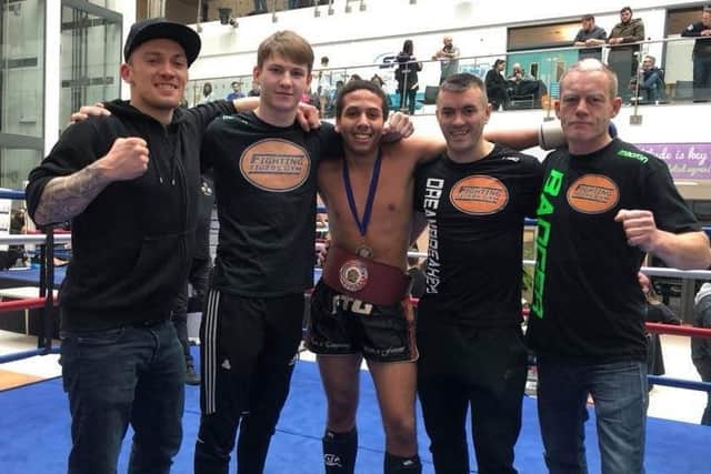 Kieran Davison with coaches from The Fighting Tigers Gym