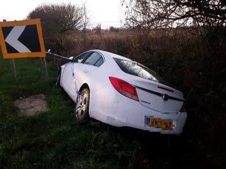 Police said this was the result of a woman drink-driving in the early hours of New Years Day. Picture provided by Sussex Police