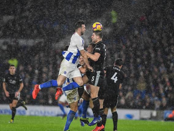 Shane Duffy attacks a set-piece. Picture by PW Sporting Photography