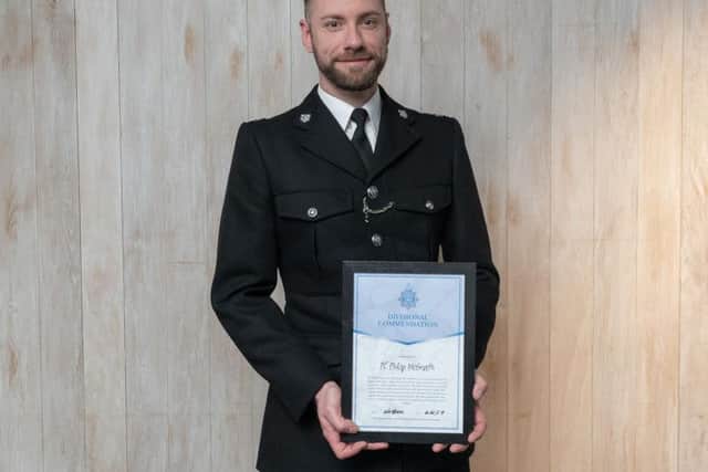 PC Phil McGrath was commended for his courage after his colleague was attacked