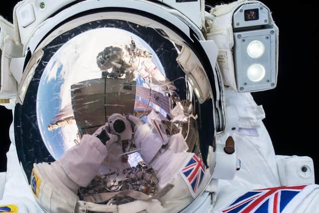 Tim Peake took a selfie during his first spacewalk, Picture: NASA