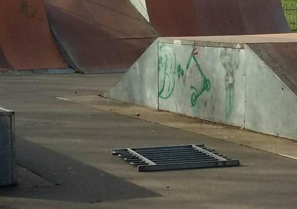 Vandals strike at the skate park in Brightling Road, Polegate, photo by Polegate Town Council