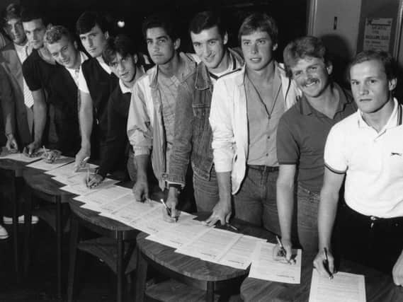 Several Worthing squad members sign on ahead of the 1983 season