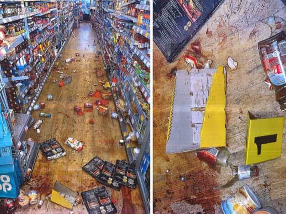 The aftermath of the fight in a Hove supermarket