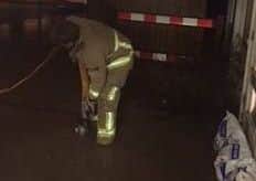 Firefighters tackle flood