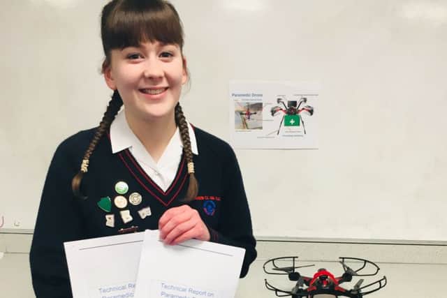 Emma Phillips with her paramedic drone