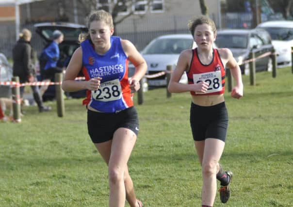 Hastings AC's Erika Body on her way to a top 10 finish in the under-15 girls' race