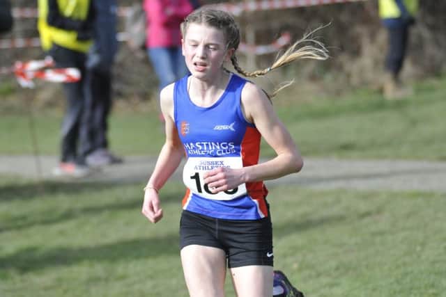 Shannon Hopkins-Parry was running second in the under-15 girls' race before finishing sixth