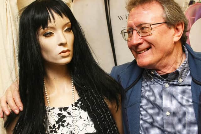 Jeff Connor with Sonia the mannequin at Quality Kwik Dry Cleaners in Durrington. Picture: Derek Martin