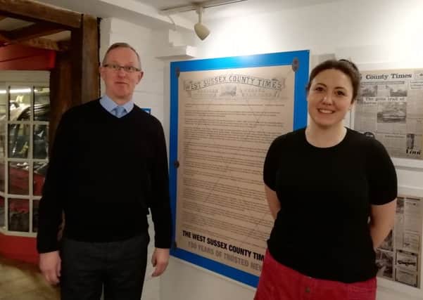 Jeremy Knight, curator and heritage officer at Horsham Museum and Rhiannon Jones, assistant curator