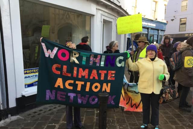 Members of Worthing Climate Action Network before setting of from the cross