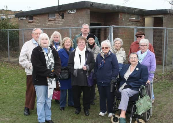 DM1830936a.jpg. Lib Dems in Lancing are calling for new toilets. They believe the Monks Rec toilets should be demolished and new ones built to replace them in North Road. Photo by Derek Martin Photography.